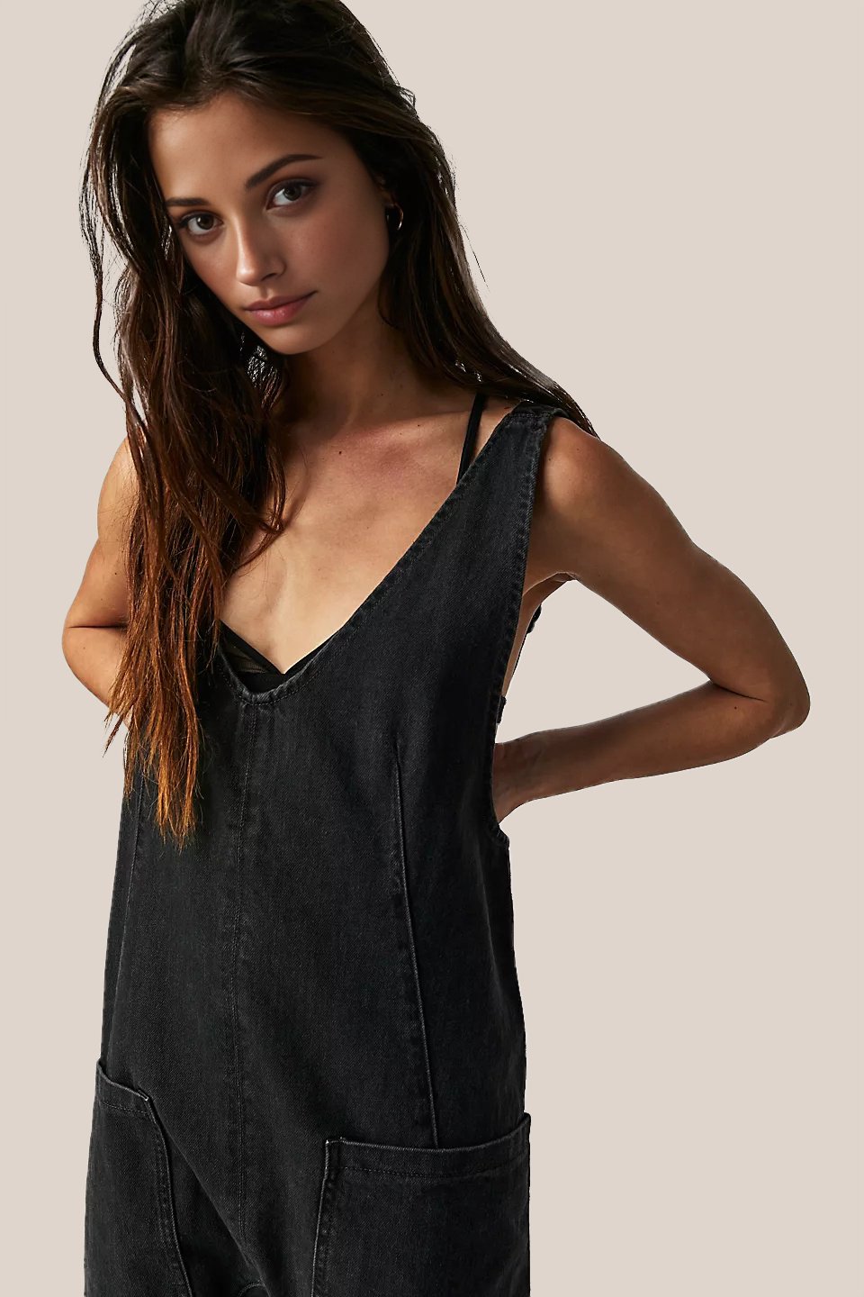 Denim Jumpsuit With Pockets (Buy 2 Free Shipping)