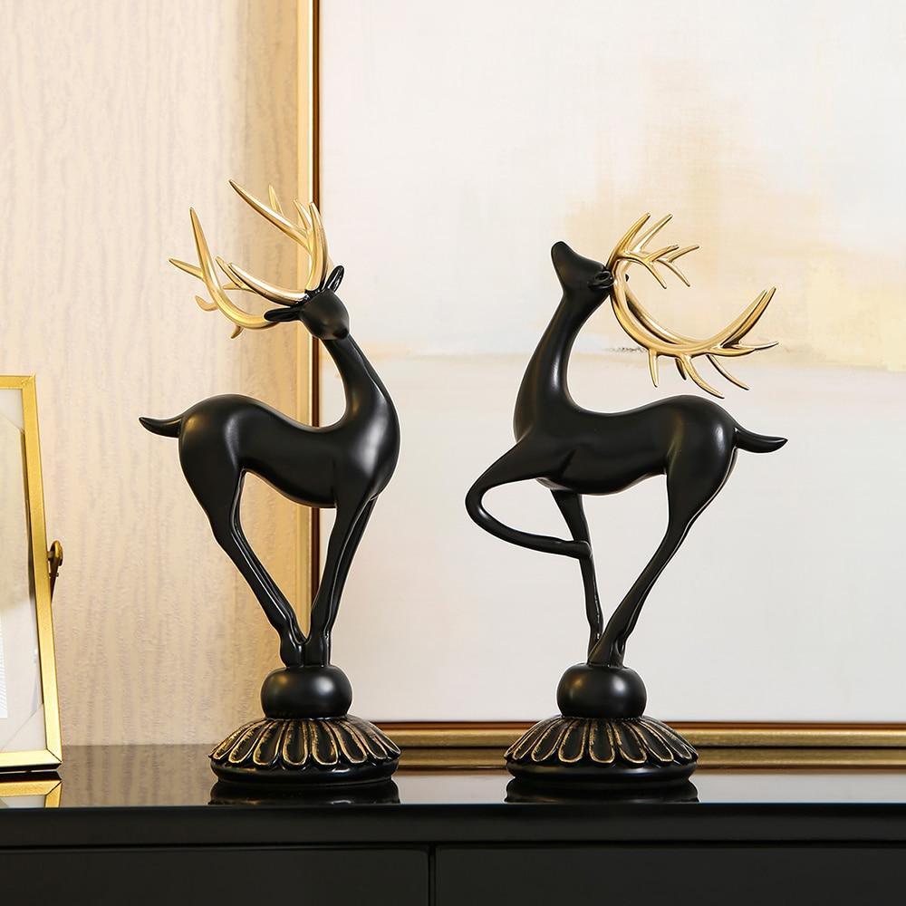 Handmade Golden Deer Animal Figurine