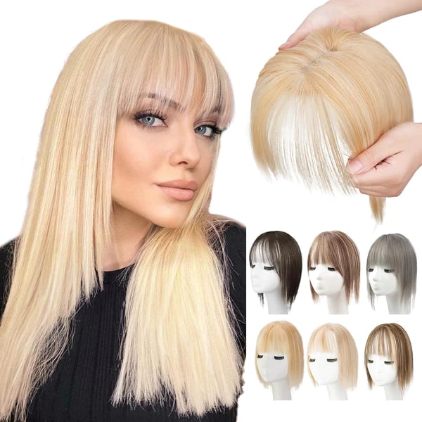 Natural Hair Toppers With Bangs For Women Adding Hair Volume Topper