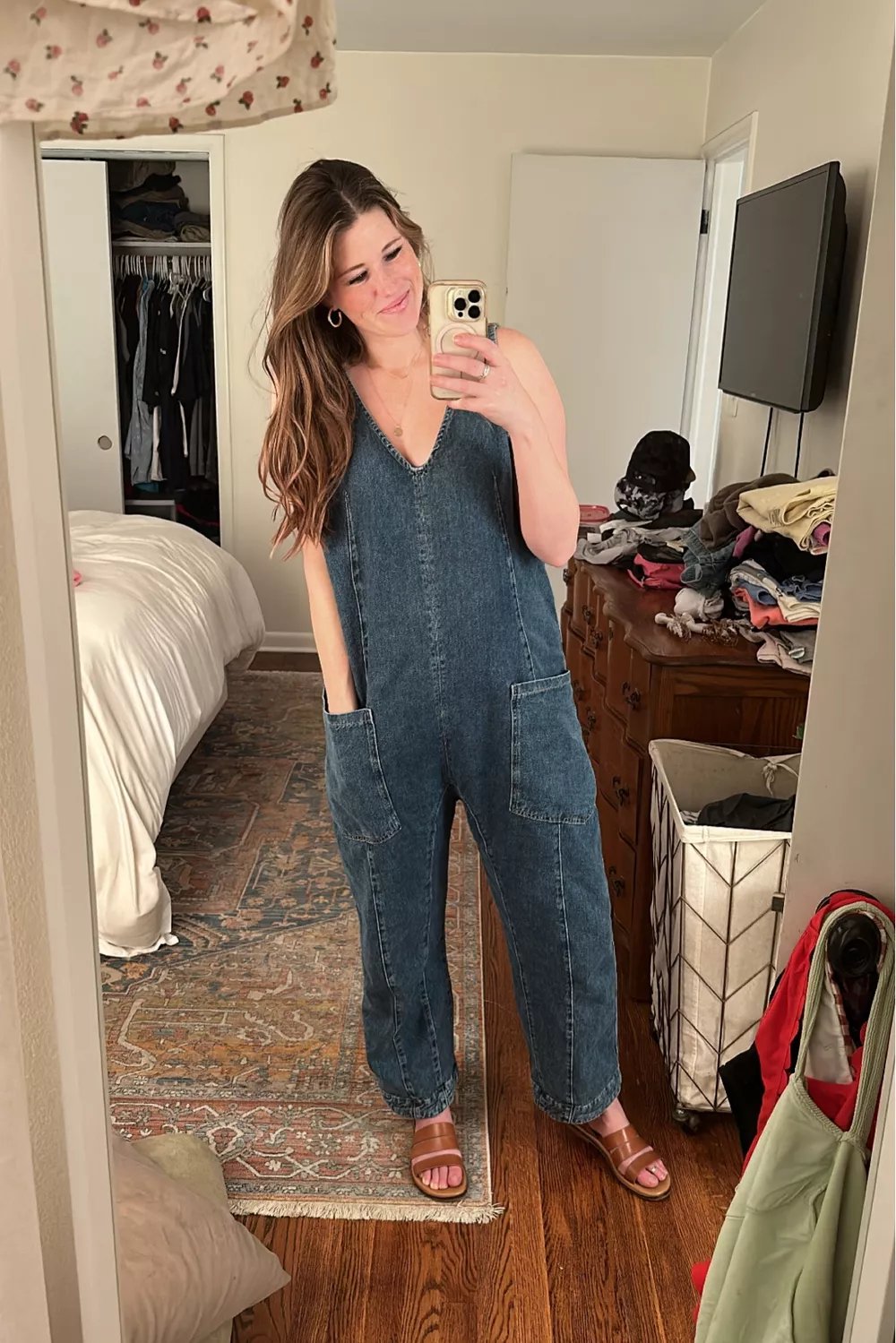 Denim Jumpsuit With Pockets (Buy 2 Free Shipping)