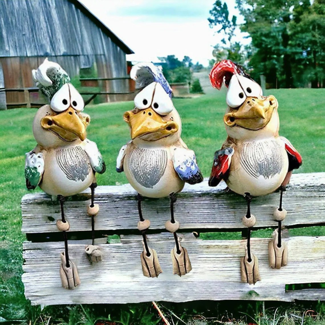 🔥Summer Day Pro 49% OFF🔥Funny 3 Resin Chickens-Garden Patio Decoration