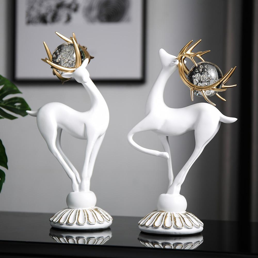 Handmade Golden Deer Animal Figurine