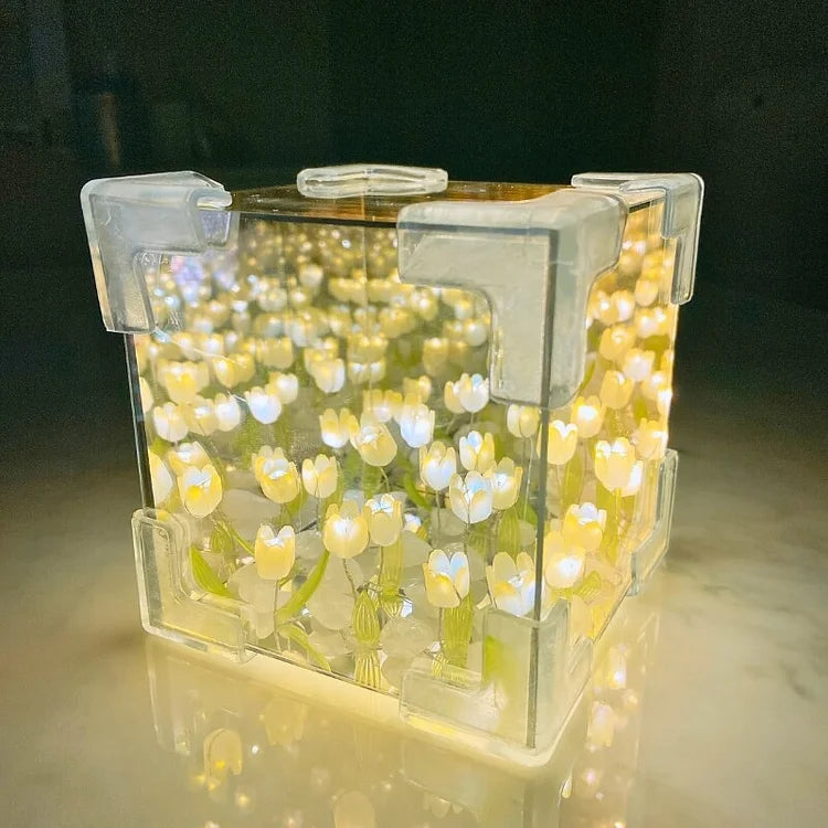 Tulip Cube Mirror Night Light