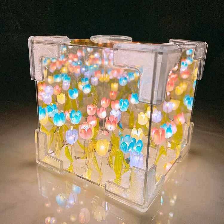 Tulip Cube Mirror Night Light